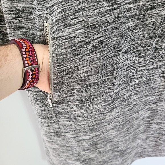 GAP Grey Heather Long Sleeve Stretchy Sweater Dress w/ Zipper Pockets Size Med - Picture 5 of 6